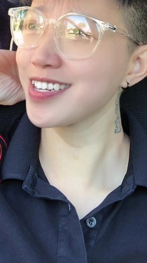 Person in Car Laughing Happily