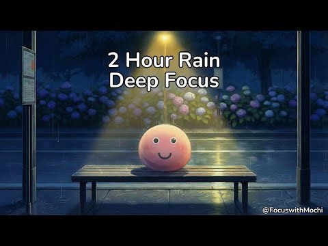 2 Hour Rainy Night Timer | Bus Stop Ambience with Nostalgic Lofi | Focus with Mochi