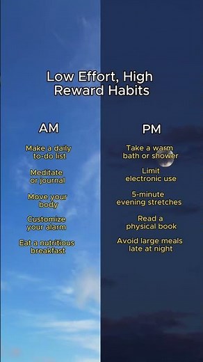 Low Effort, High Reward Habits