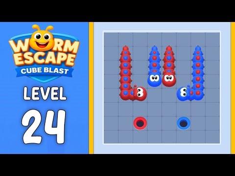 Worm Escape Cube Blast level 24 solution