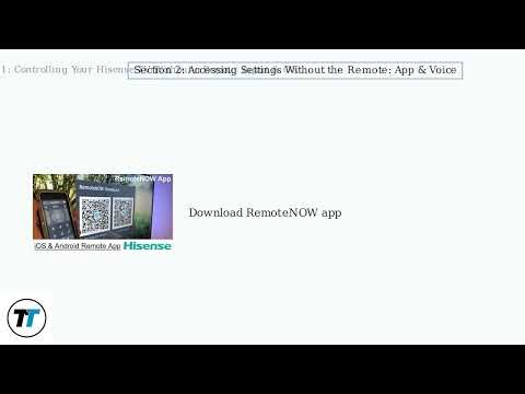 How To Use A Hisense TV Without The Remote – Change Input, OK & Open Settings