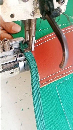 Sewing the Edge Binding on a Canvas Pouch | Smooth Finish #sewing #shorts