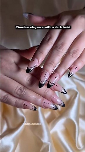 The Viral Black French Tip Gel X Nails Everyone Wants 🖤