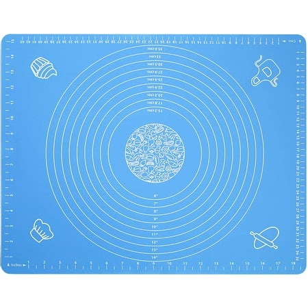 Silicone Baking Mat for Pastry Rolling Dough with Measurements,19.7" x 15.7" BPA Free Non stick and Non Slip Blue Table Sheet Baking Supplies for Bake Pizza Cake - Walmart.ca