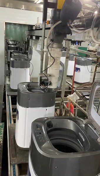 Washer testing 100% with water filled before shipping