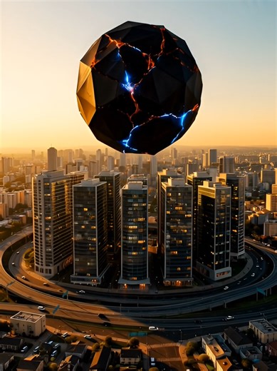 Object from another dimension falls on a city #cityscape #apocalypticvision #impactmoment