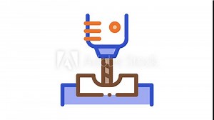 Manufacturing Process Metallurgical animated icon on white background