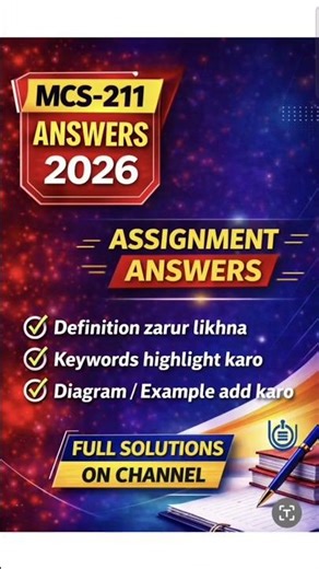 MCS-211 Assignment 2026 Answers 🔥 Don’t Submit Without This ❌ #shorts #youtubeshorts #youtubefeed