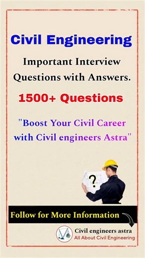 Civil Engineers Astra on Instagram: "Do you want 1500 interview questions and answers, Comment below as INTERVIEW. .Every site engineer must know this basics 👷 - Follow @civilengineers.astra for daily site tips 🤝. #civilengineering #civilengineer #construction #civilwork #civilengineeringlife #siteengineer #civilstudents #engineeringreels #civilconstruction #civilpractical #rebarwork #sitework #buildingconstruction #concretework #civilworld #Instagram ."