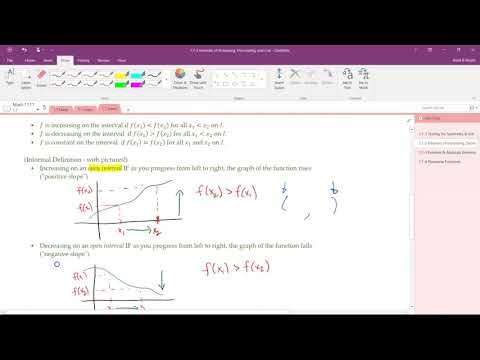 1.7-2 Intervals of Increasing, Decreasing, and Constant Behavior