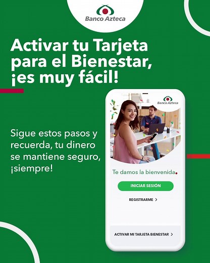 Activar tu Tarjeta para el #Bienestar es muy sencillo desde la App de Banco Azteca, hacerlo te ayudará a consultar tu saldo sin ir a la sucursal. Además, podrás pagar servicios fácilmente y cuando quieras: https://ymz8k.app.goo.gl/RASy #SeguroEsBienestar | Banco Azteca
