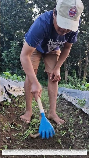Manual Weeding: How a Simple Hand Tool Transforms Weed-Covered Soil into a Cleaner Garden