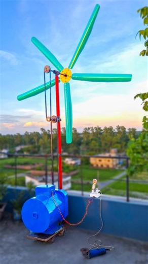 Wind Power From Your Rooftop-Homemade Wind Turbine Generator //#reels #shorts