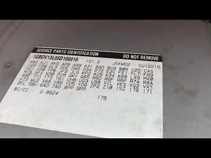 2005-2009 Chevrolet Uplander Paint Code Location