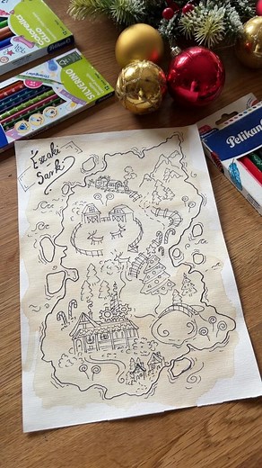 Hamelin Hungária on Instagram: "Északi-sark térkép tutorial 🗺️ Annyira jó hangulatot ad már eleve a térképnek ez a kávéval áztatott lap! ☕ Ez a rizzsel térkép rajzolás elképesztően jó buli volt! 🍚 Mi nagyon ajánljuk, hogy Ti is próbáljátok ki otthon! 🤫 Ne feledjétek, ilyen csodás körvonalakhoz Pelikan filcekre van szükség! Nektek hány rénszarvas lesz a térképen? 🦌"