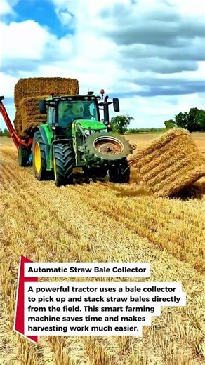 Automatic Straw Bale Collector #tractor #farming