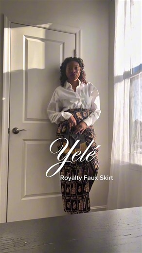 Our Royalty Faux Wrap Skirt is just too gorgeous 🤩🤩🤩 It carries symbols that make you feel the way you are : Regal! Available on preorder. Grab your copy now