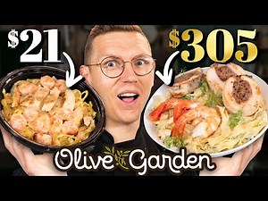 $21 vs. $305 Olive Garden Chicken Alfredo Taste Test | FANCY FAST FOOD