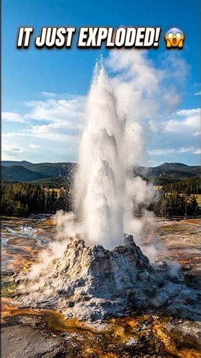 Castle Geyser, Yellowstone 😱 The Giant Eruption Explained #realmystery #shorts