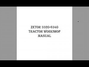 Zetor 3320 3340 4320 4340 5320 5340 6320 6340 6340 Tractor Service Repair Manual PDF