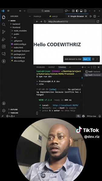 Replying to @dev riz MERN MINI SERIES part 2. #reactjs #codingforbeginners