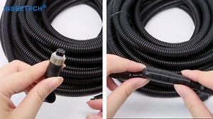 4 Pin Camera Cable with Corrugation Tube Cover, Aviation Extension, 4 Pin Video Cable for Backup Camera Rear View System RV Truck Trailer Bus Car Waterproof (16ft/5m)