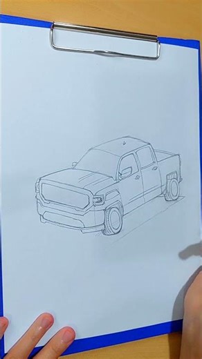 How to Draw a GMC Sierra Truck 3/4 View | Easy Pickup Drawing Tutorial #shorts