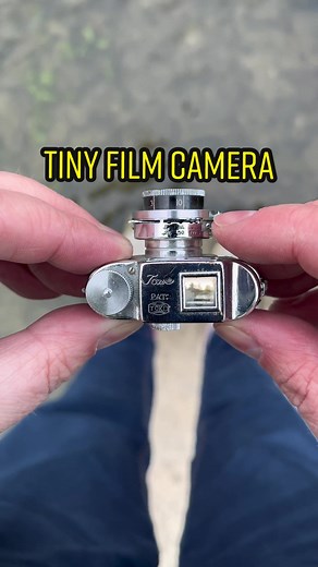 The world’s tiniest film camera 📸 and yes it actually works! It takes mini 17.5mm film & still functions perfectly 🤯 results coming soon! #expiredfilmclub • Watch to the end to see a size comparison next to my Pentax 6x7 medium format camera 🤣 #filmcamera #photography #tinycamera #noveltycamera #fyp