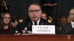 Lt. Col. Alexander Vindman, a Purple Heart recipient and top Ukraine expert for the National Security Council, and Jennifer Williams, an adviser to Vice President Mike Pence, testified on Tuesday about their concerns after hearing the July 25 call between President Trump and President Zelensky. Catch up on the key moments from their testimony in the 3rd day of public hearings in the impeachment inquiry. https://nyti.ms/35nnXaN | The New York Times
