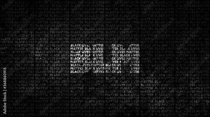 A 4K black and white colored Black Lives Matter (BLM) background animation with BLM in the center to raise awareness about racial inequality. police brutality and prejudice against African American's