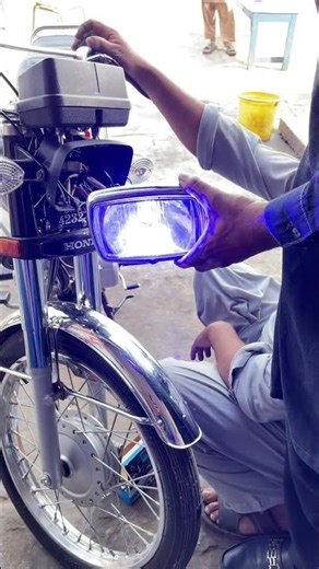Motorcycle Headlight Upgrade 🚨✨ | Brightness Test & Full Installation#MotorcycleMods