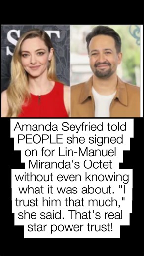 Amanda Seyfried Said Yes to Lin-Manuel Miranda's ‘Octet’ — No Script Needed #shorts #viral
