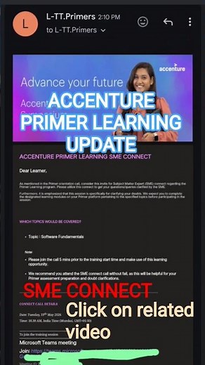 Accenture Primer SME Connect 2026 | Software Fundamentals Session Details 🔥 #accenture