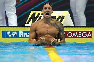 157K views · 6.5K reactions |  Caeleb Dressel clinches GOLD number 16 while Nicholas Santos becomes the first athlete to claim a medal after 40yr age at the World Championships! Good Job Guys! | World Aquatics | Facebook