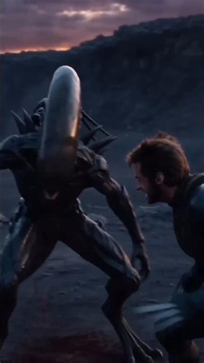 alien vs Wolverine fighting | 1 va 1 | #alien #wolverine #aishorts #marvel #fantheory