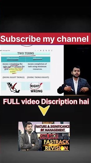 Difference Between Effectiveness and Efficiency | Business Stu. Class 12 | Easy Explanation#shorts
