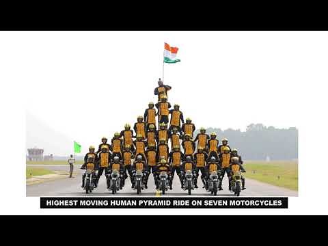 HIGHEST MOVING HUMAN PYRAMID RIDE ON SEVEN MOTORCYCLES