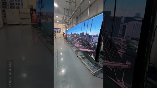 A kinetic LED wall displays visuals with motion-rich depth