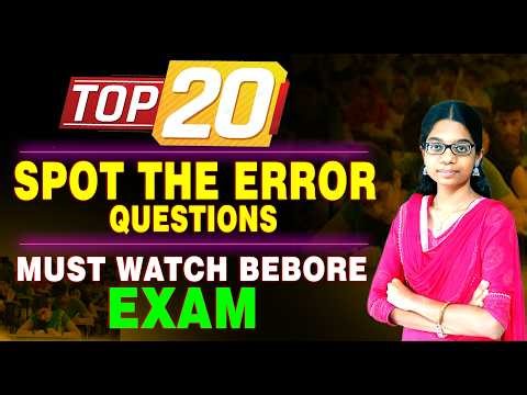 SSC GD - 2026 || TOP 20 SPOT THE ERROR QUESTIONS MUST WATCH BEFORE EXAM.
