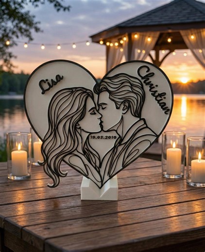 DIY 3D Print File: Personalized Love Heart | Customizable Text (.3mf) | Print Your Own Wedding Gift | Digital Download - Etsy