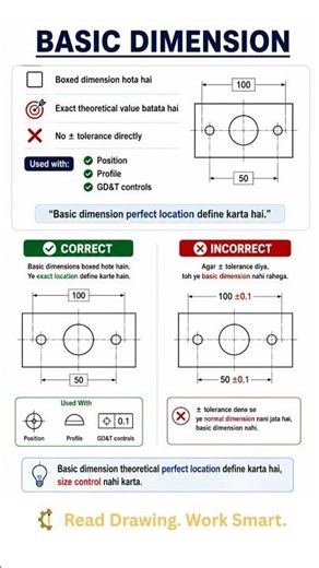 Basic Dimension vs Normal Dimension | GD&T Explained 🔥