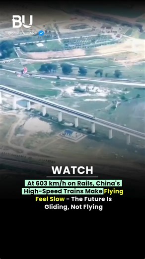 Bharat United on Instagram: "603 km/h on rails while planes still feel slow — this is why China’s trains seem like teleportation. The future isn’t flying, it’s gliding ahead. China’s metro trains are so fast (603 km/h) that while airplanes are still boarding passengers, the train has already gone far ahead. They feel like teleportation. reaching destinations in the blink of an eye. In the future, the fastest and best way to travel won’t be flying but super fast ground trains that glide smoothly 