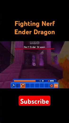 Fighting the Ender Dragon on the NERF Mod in Minecraft! 🎯 #shorts