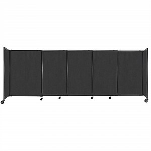 Versare 1448502 Black StraightWall Sliding Room Divider - 11' 3" x 4'