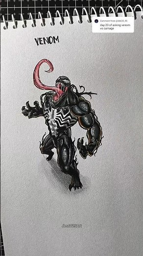 How to draw venom vs carnage #art #drawing #sketch #shorts