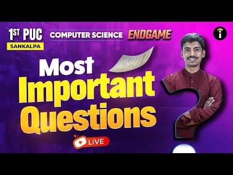 1st PUC Computer Science Most Expected MCQs LIVE 🔥 | Endgame for Final Exam Preparation