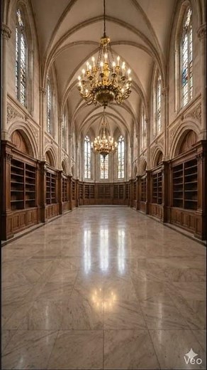 Cathedral-Style Library Interior — Start to Finish