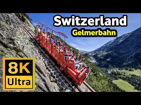 Switzerland Gelmerbahn / 8K and 4K WALK TOUR