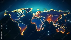 Logistics delivery, World map with logistic network distribution on background. background for Concept of fast or instant shipping, Online goods orders worldwide Stock Video