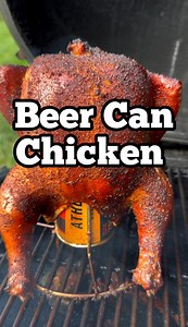 Beer Can Chicken.. the beer keeps that chicken extra juicy and that smoke works that magic. I like to run 325-350 degrees for that perfect skin. #chicken #BBQchicken #grilling #mealprep #hookedonbbq | Hooked on BBQ